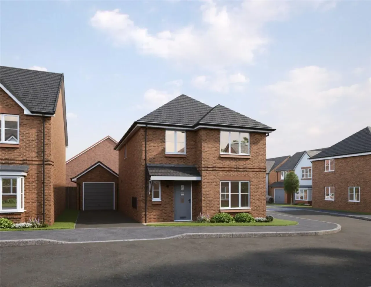Detached home CGI street