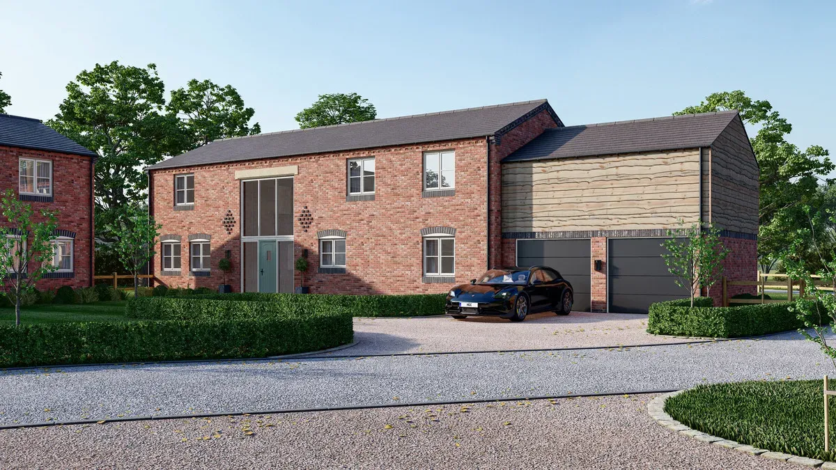 Brick barn-style exterior