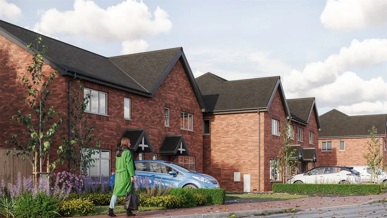 Street-side homes CGI