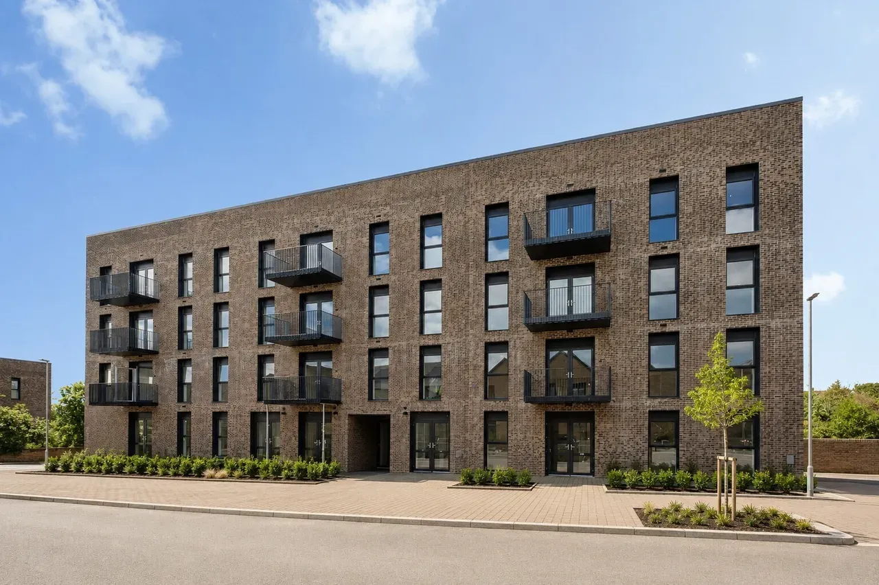 Brick apartment block exterior