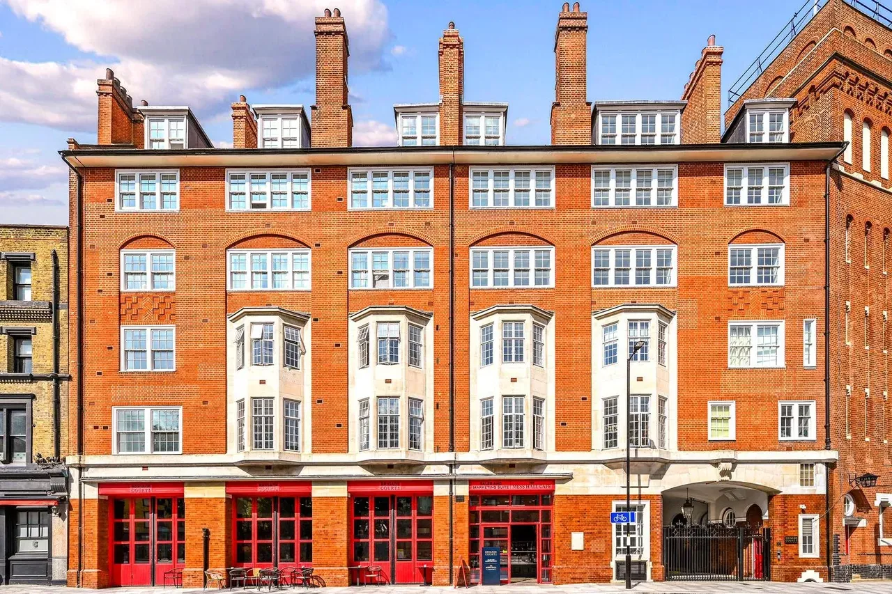 Brick building facade