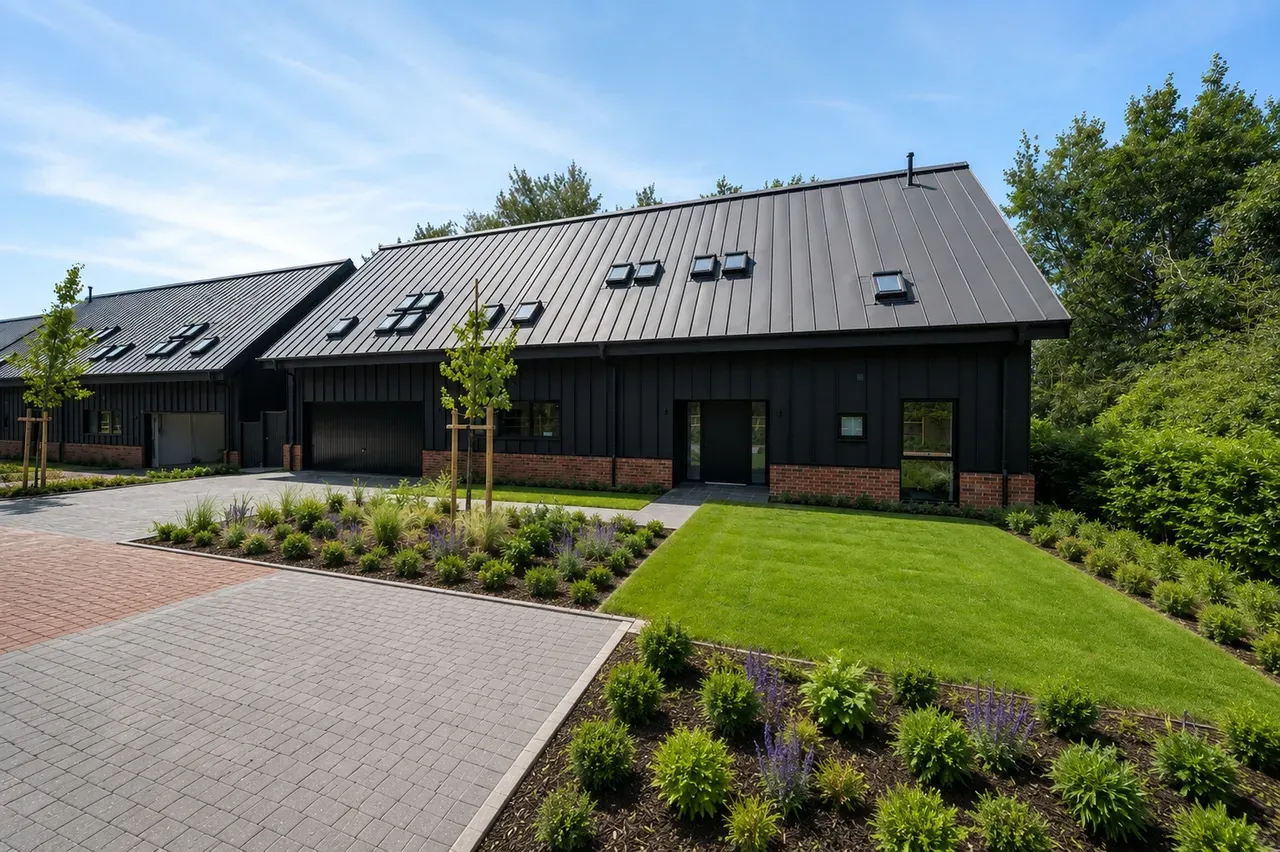 Dark barn-style homes exterior