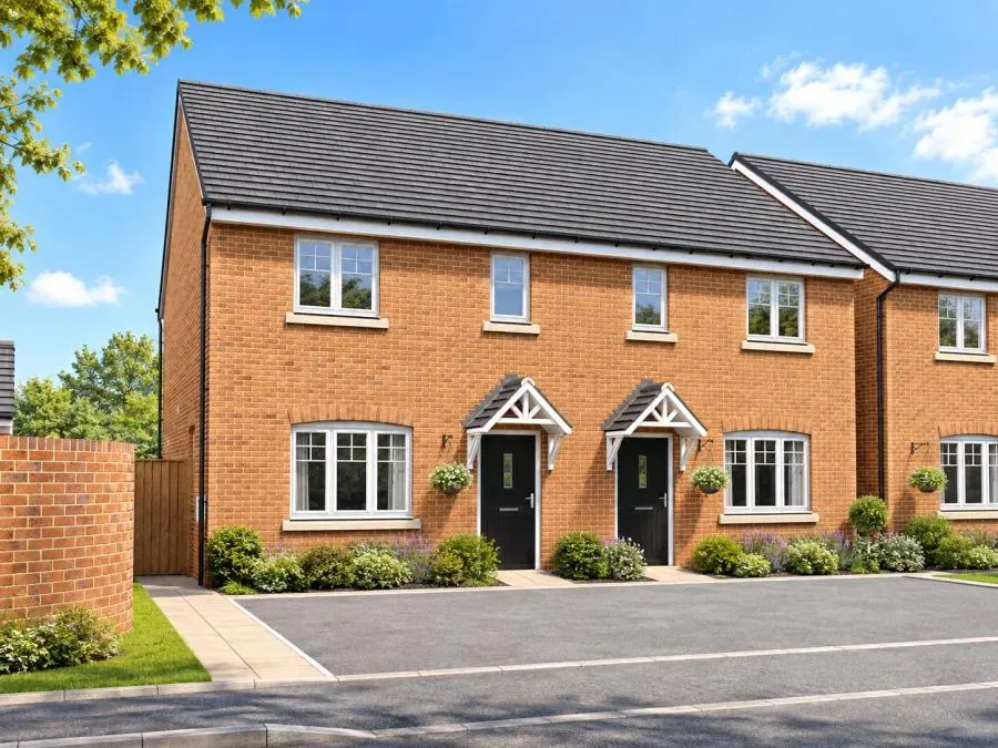 Brick semi-detached homes CGI