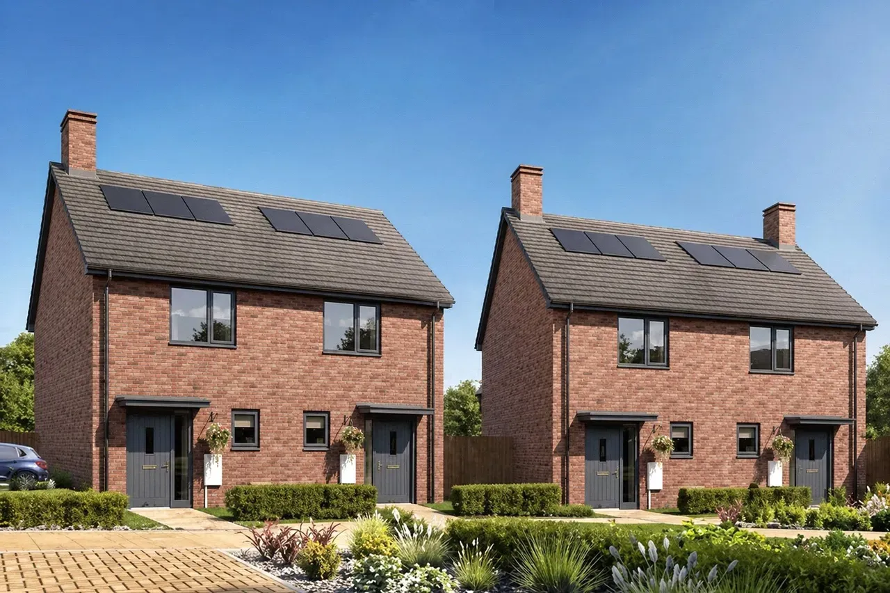 Pair of brick homes