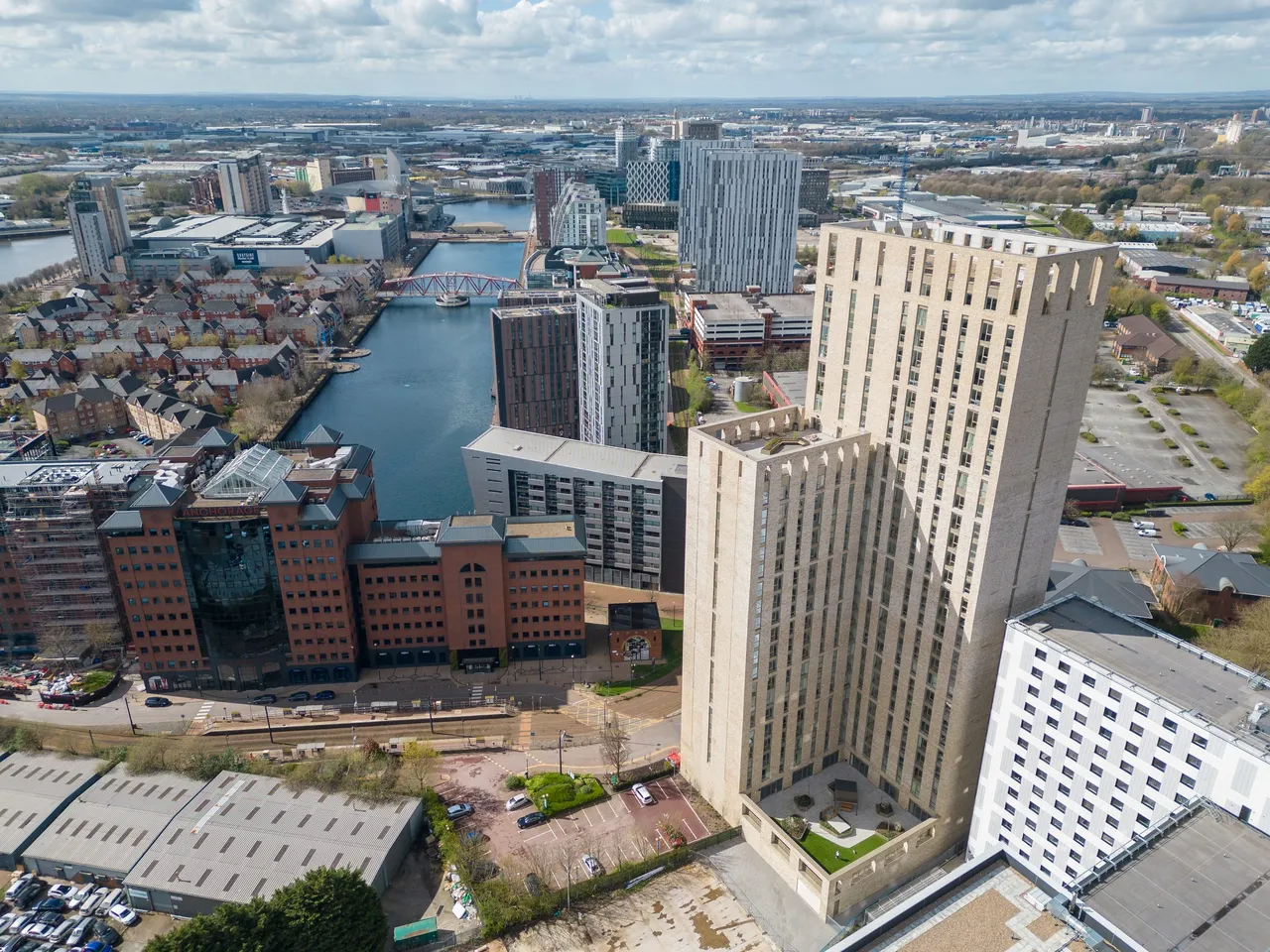 Eda building and Salford Quays waterfront