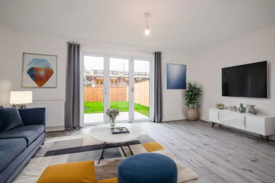 Illustrative Norbridge house-type living room, offered at Elliott Place — CGI / illustrative staging