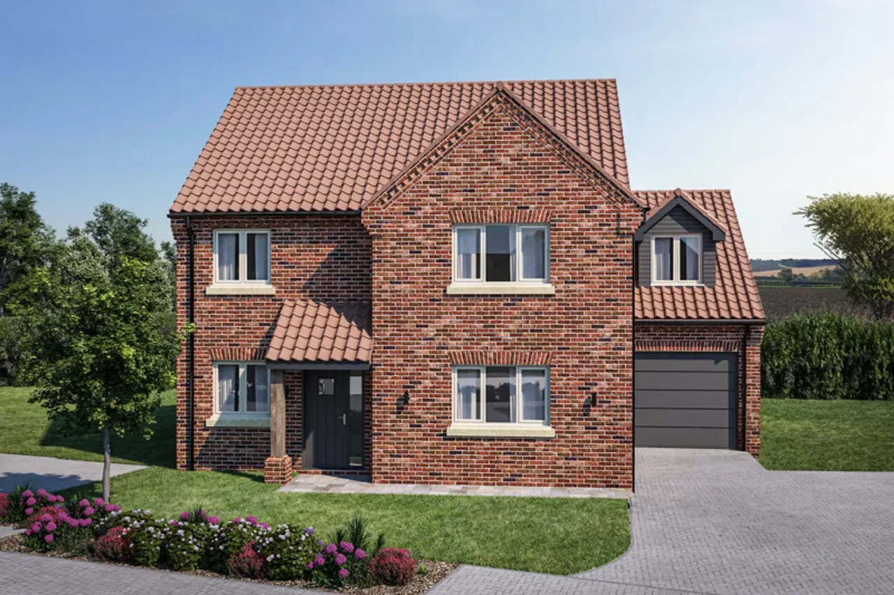 Detached brick house CGI