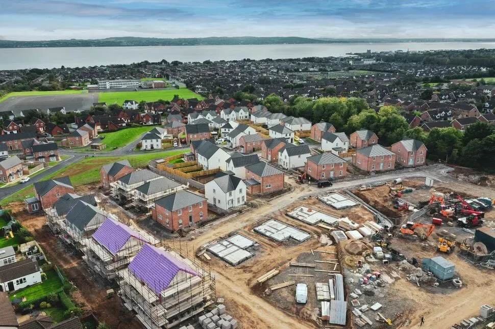 Aerial view under construction