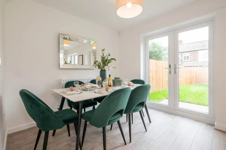 Illustrative Dunlin house-type dining area, offered at Hazel Meadows — CGI / illustrative staging