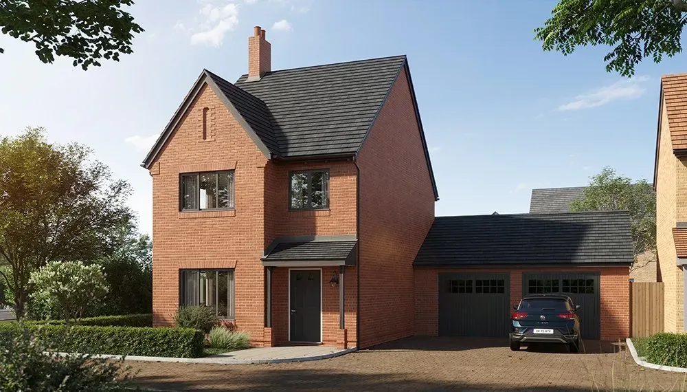 Detached brick house exterior