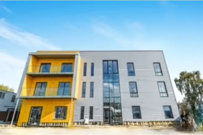 Yellow and grey exterior
