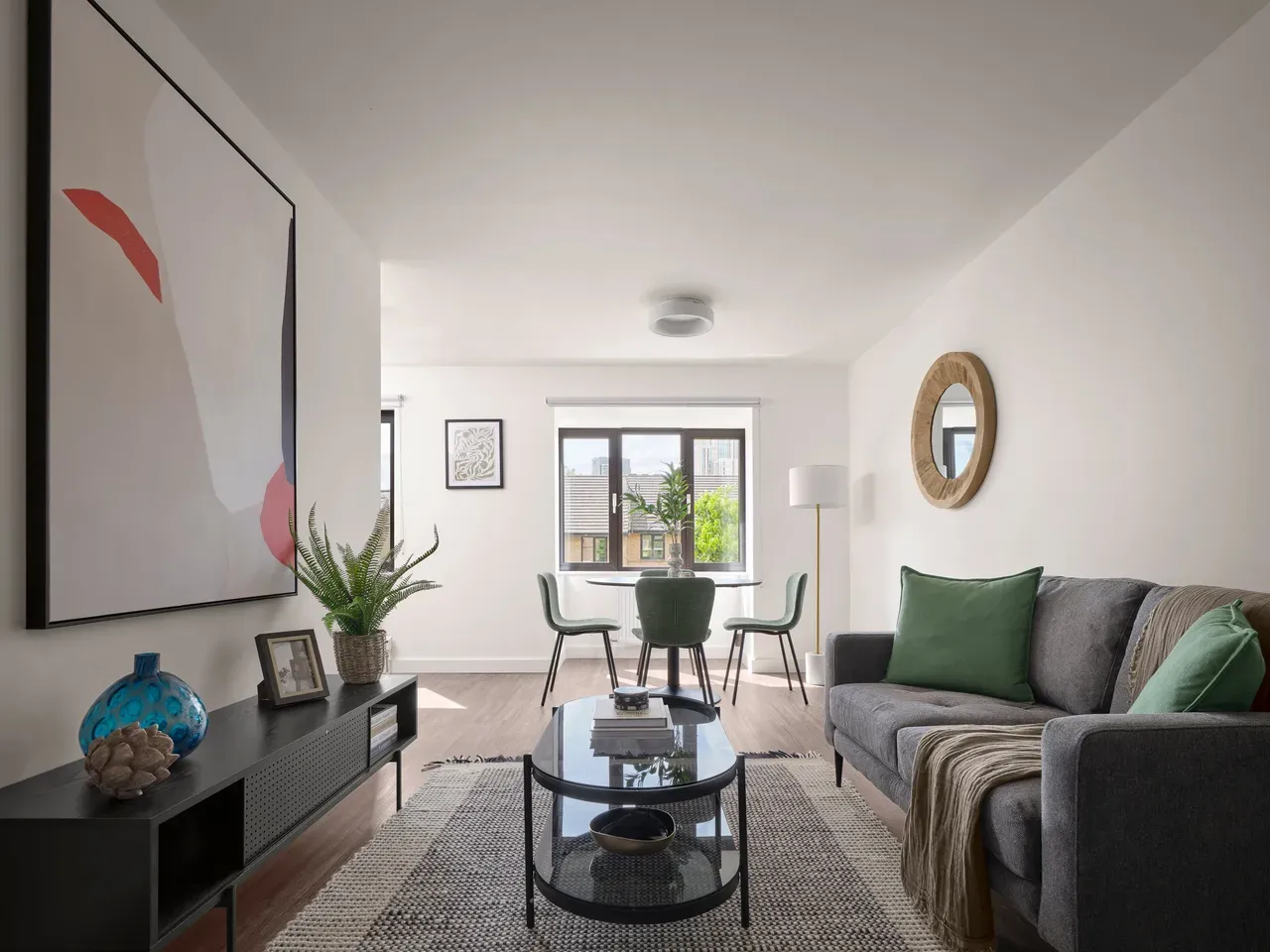 Bright open-plan living room