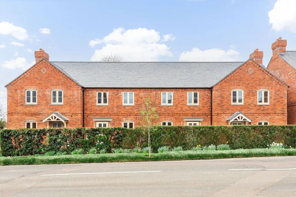 Terraced brick homes frontage
