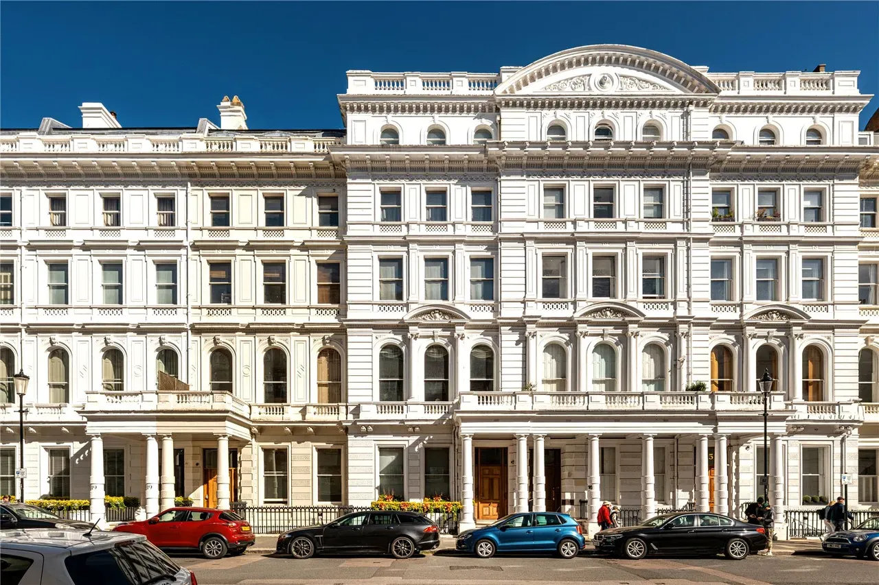 White stucco terrace facade