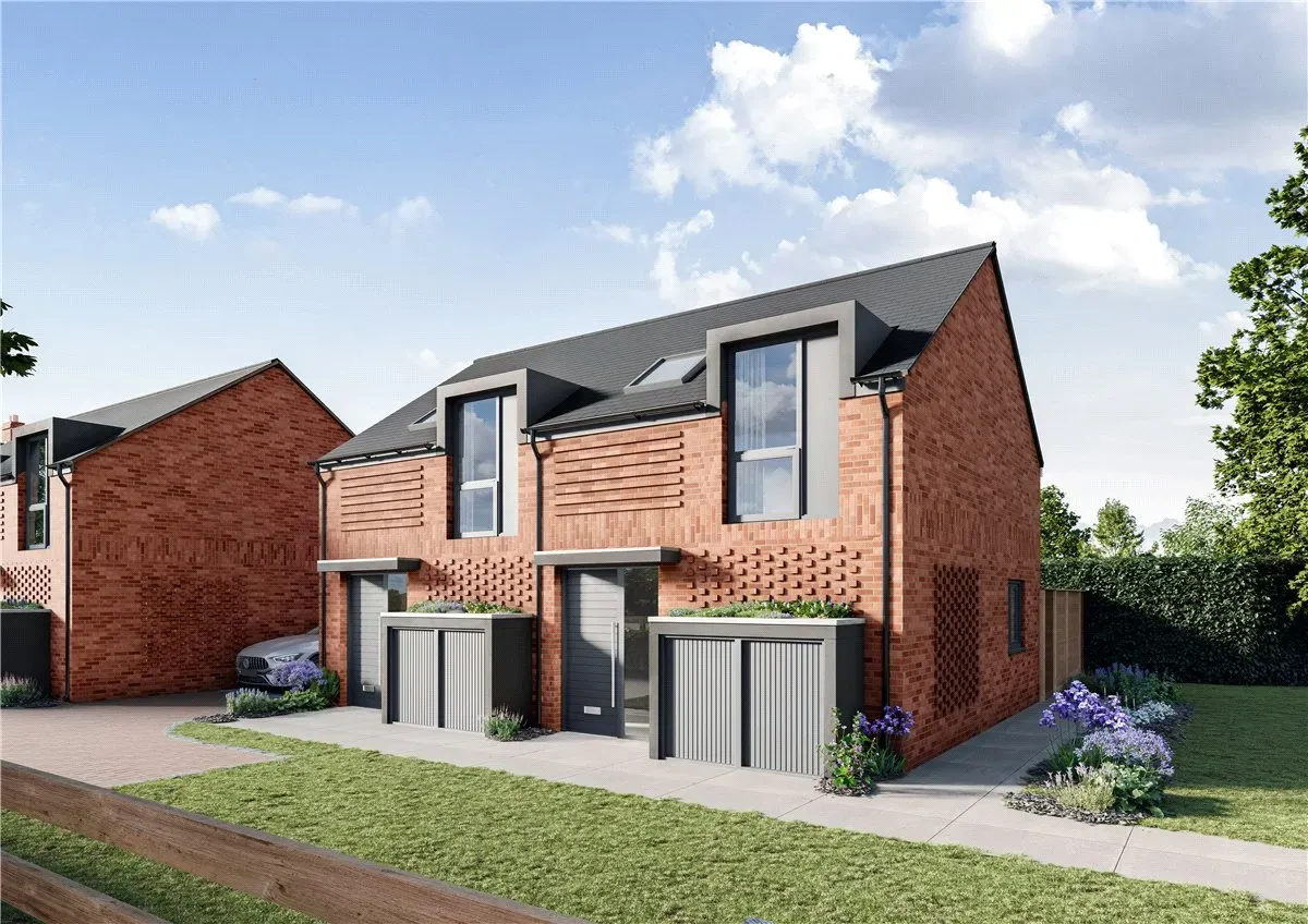 Brick semi-detached houses CGI
