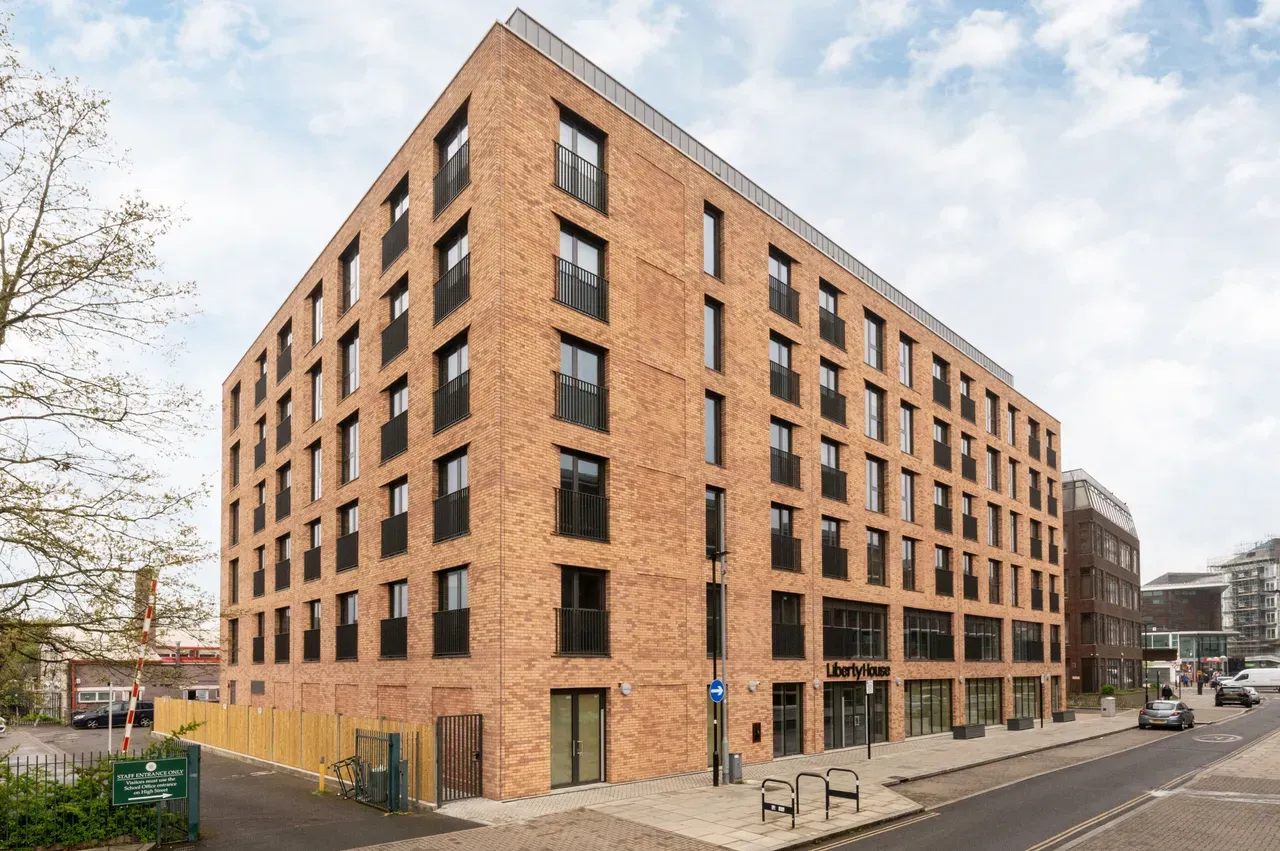 Brick corner building exterior