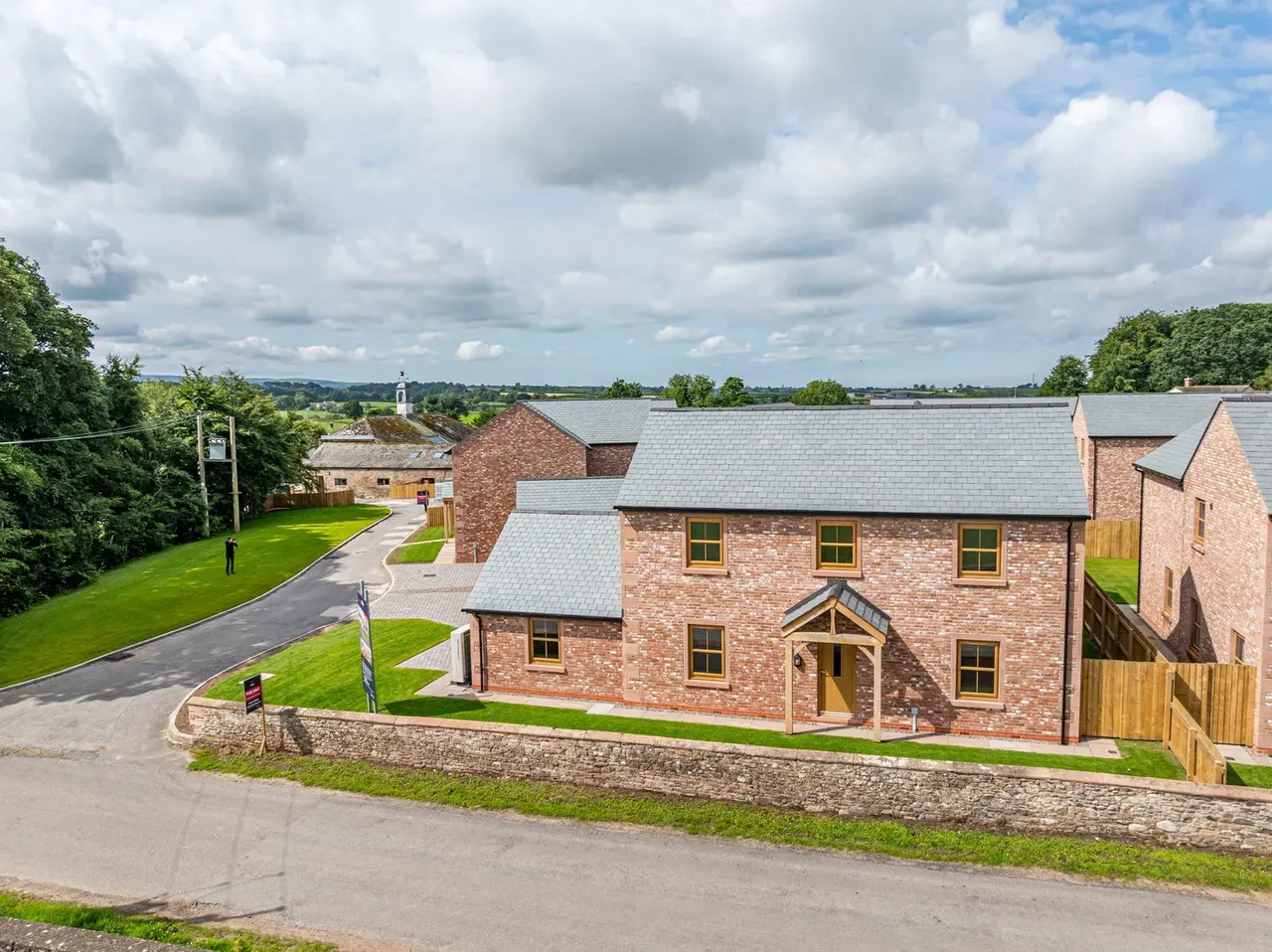 Brick homes from above
