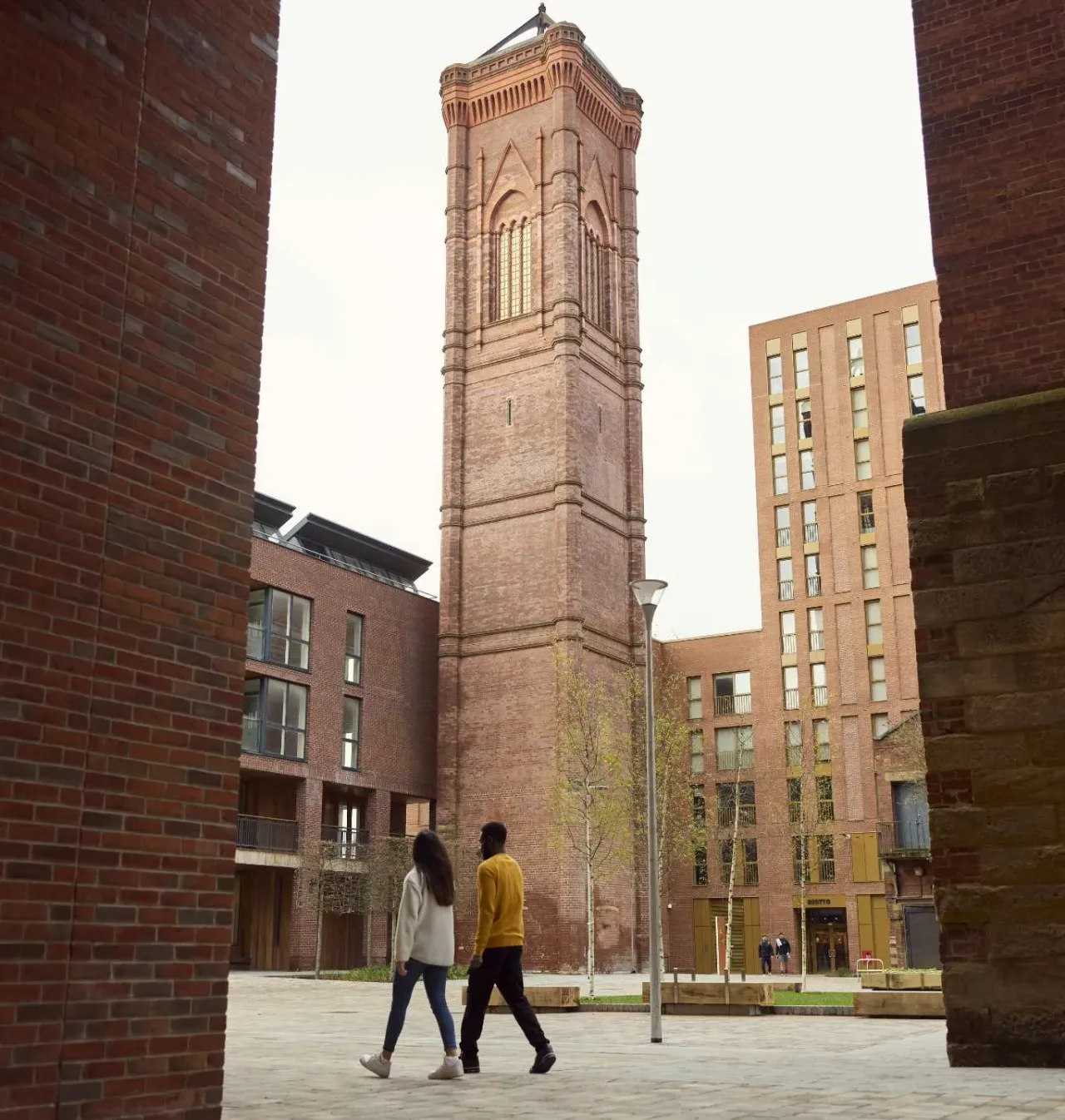 Mustard Wharf at Tower Works courtyard and historic tower