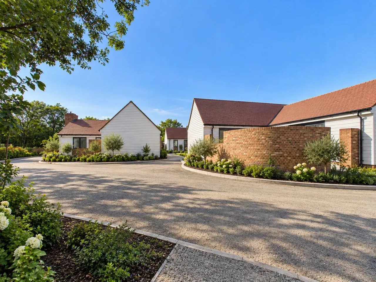 Homes around driveway