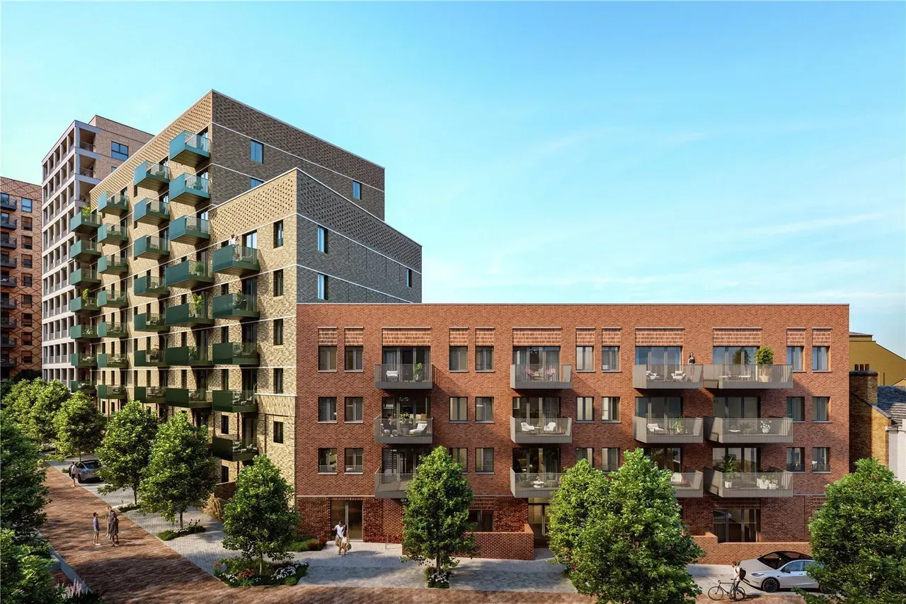 Brick courtyard building exterior