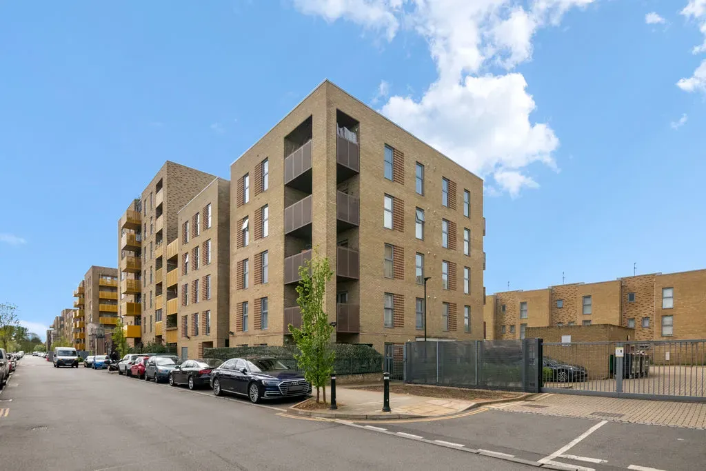 Modern brick apartment block