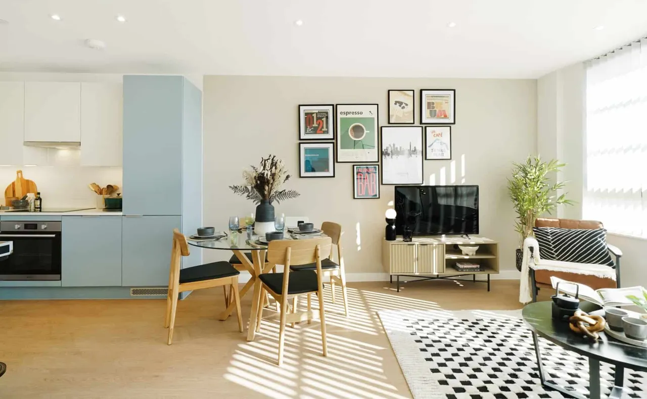 Illustrative Sherlock Quarter apartment living area