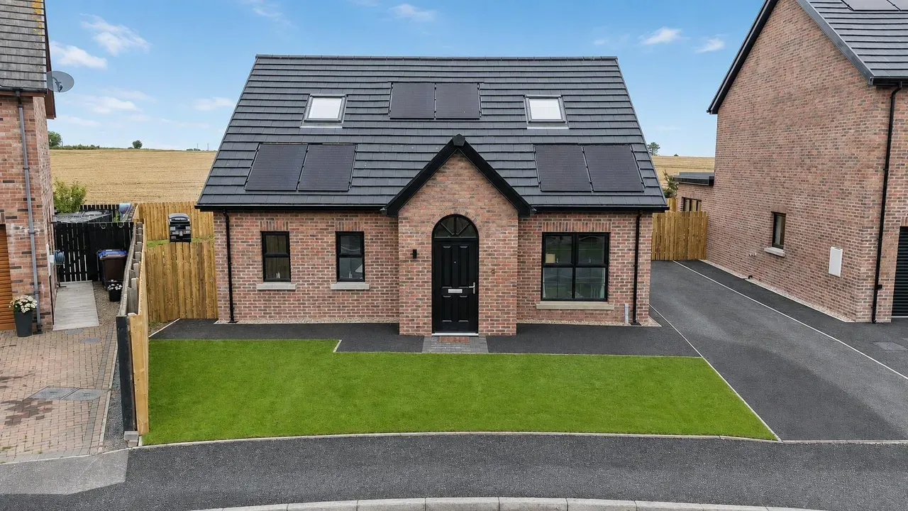 Detached home with solar panels
