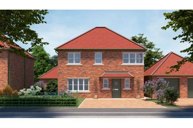 Detached brick house CGI