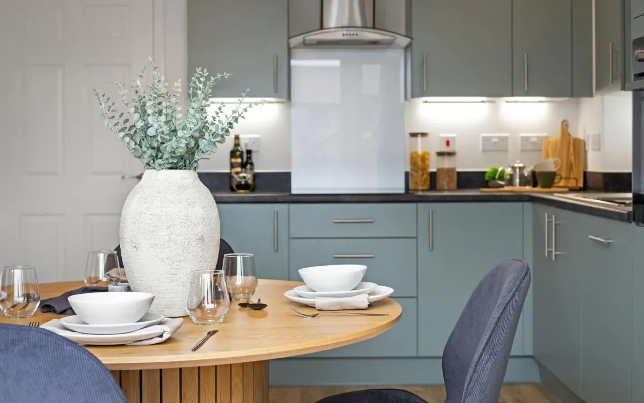 The Farriers — illustrative show-home kitchen and dining area