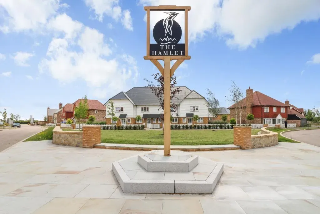 Village green entrance sign