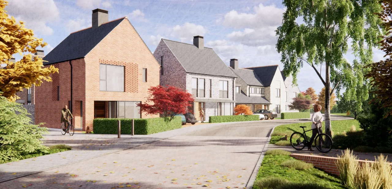 The Maples, Lowfield Lane Balderton proposed streetscape — CGI