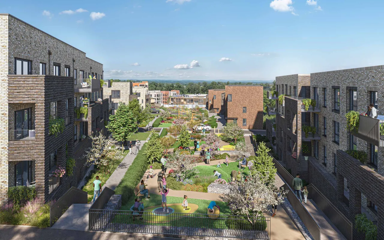 The Quarry parent development, proposed Parcel6 public realm — CGI