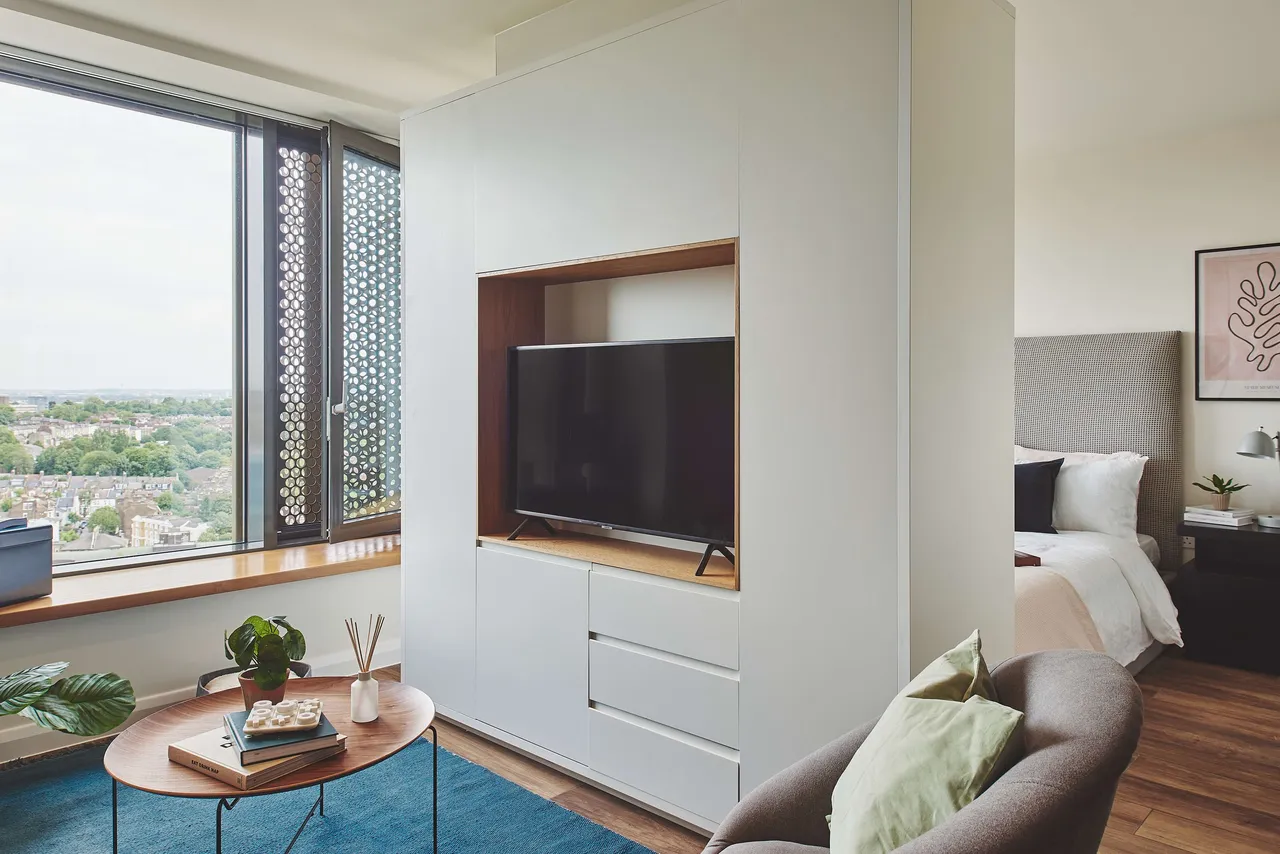 Illustrative studio apartment interior