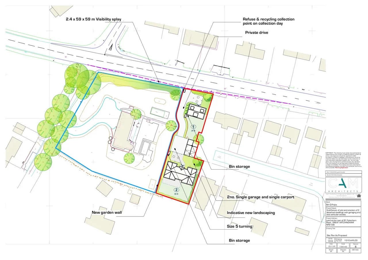 land for sale, Fakenham Road, Great Witchingham, NR9