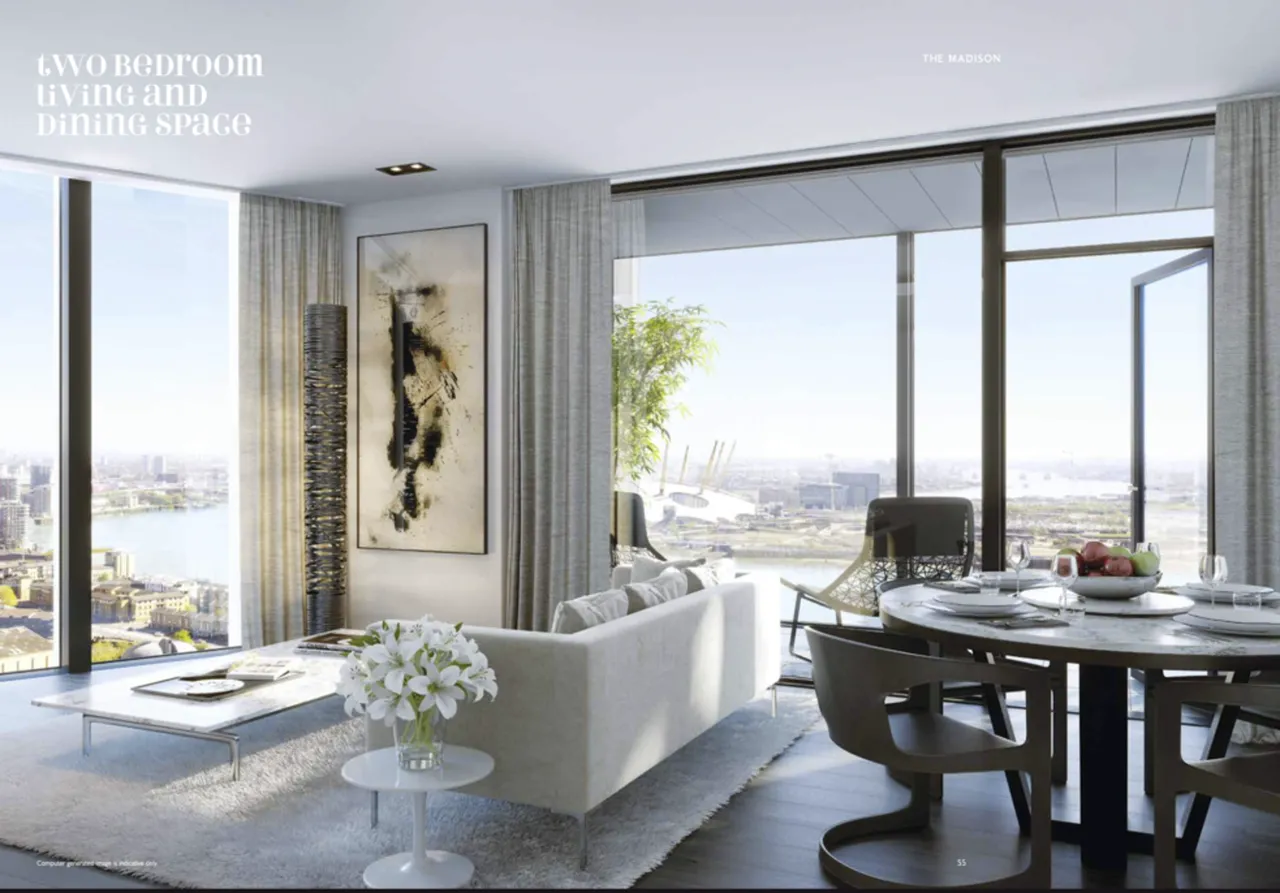2 bed flat for sale, The Madison, Canary Wharf, E14